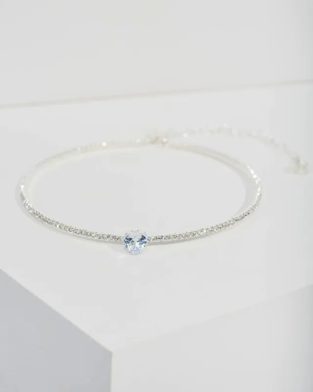 Crystal Heart Choker Necklace sold by Collete Hayman