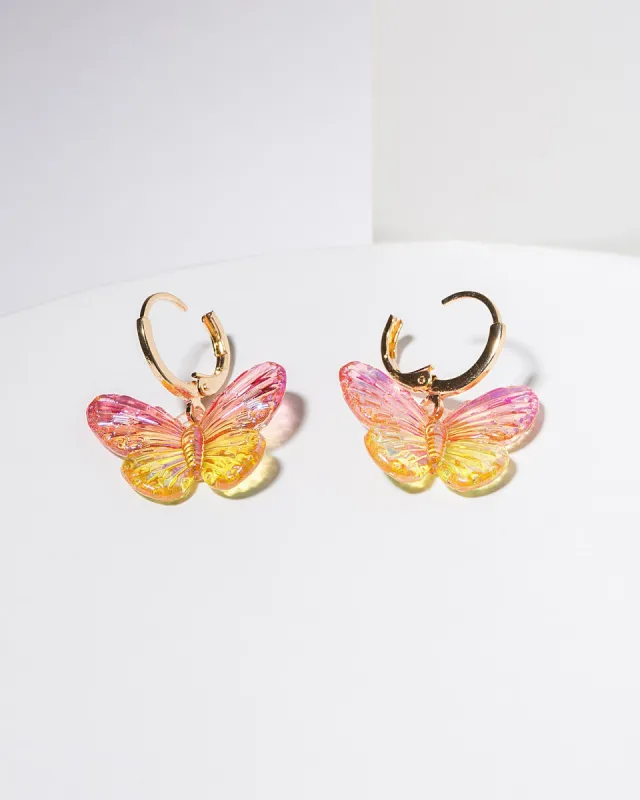 Multi Colour Ombre Butterfly Hoop Earrings sold by Collete Hayman