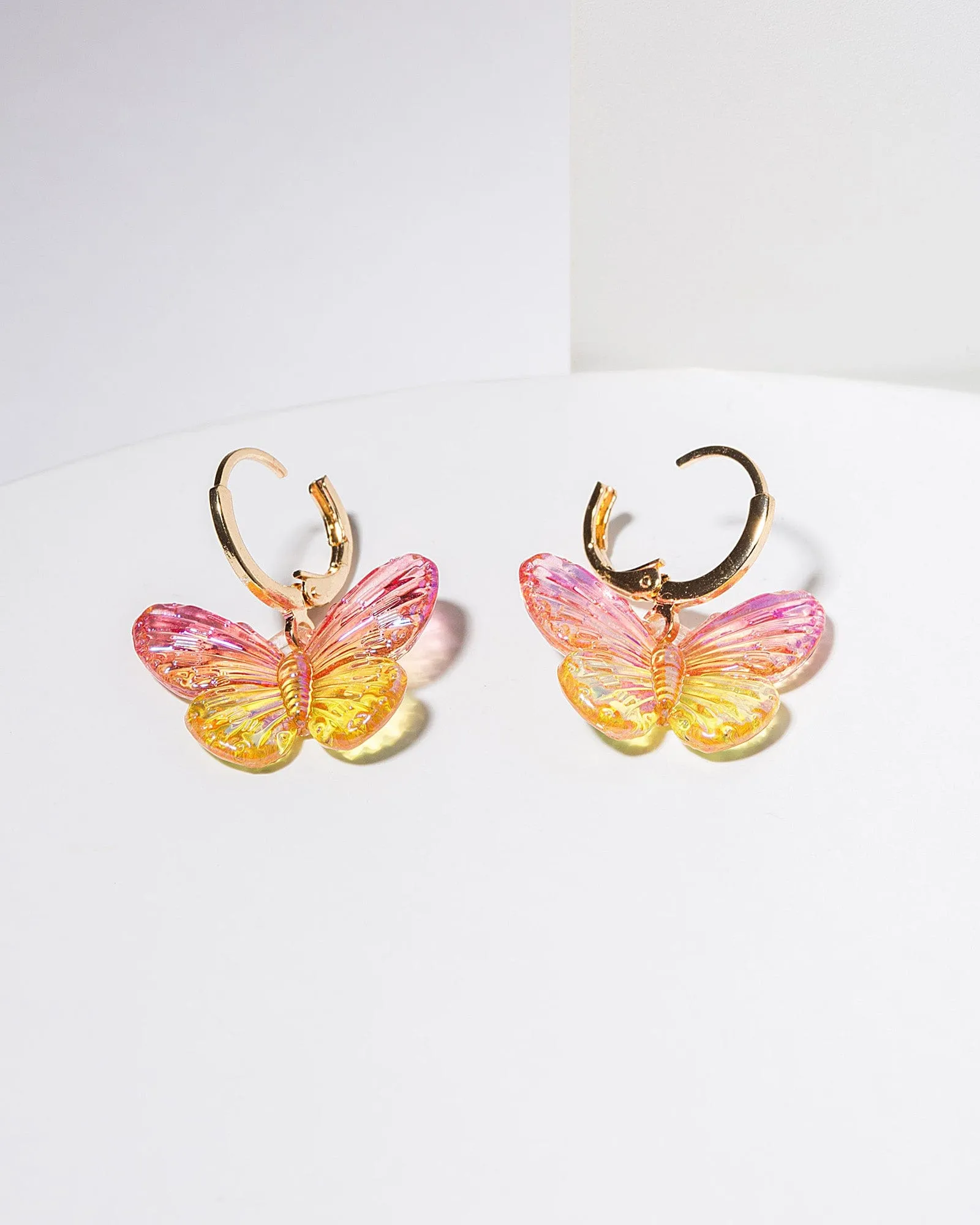 Multi Colour Ombre Butterfly Hoop Earrings sold by Collete Hayman