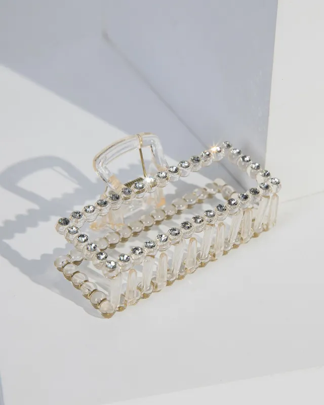 Clear Crystal Around Rectangle Claw Clip sold by Collete Hayman