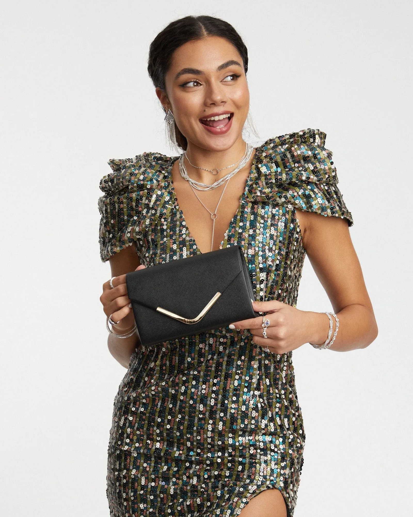 Black Lila Envelope Clutch Bag sold by Collete Hayman product image thumbnail 2