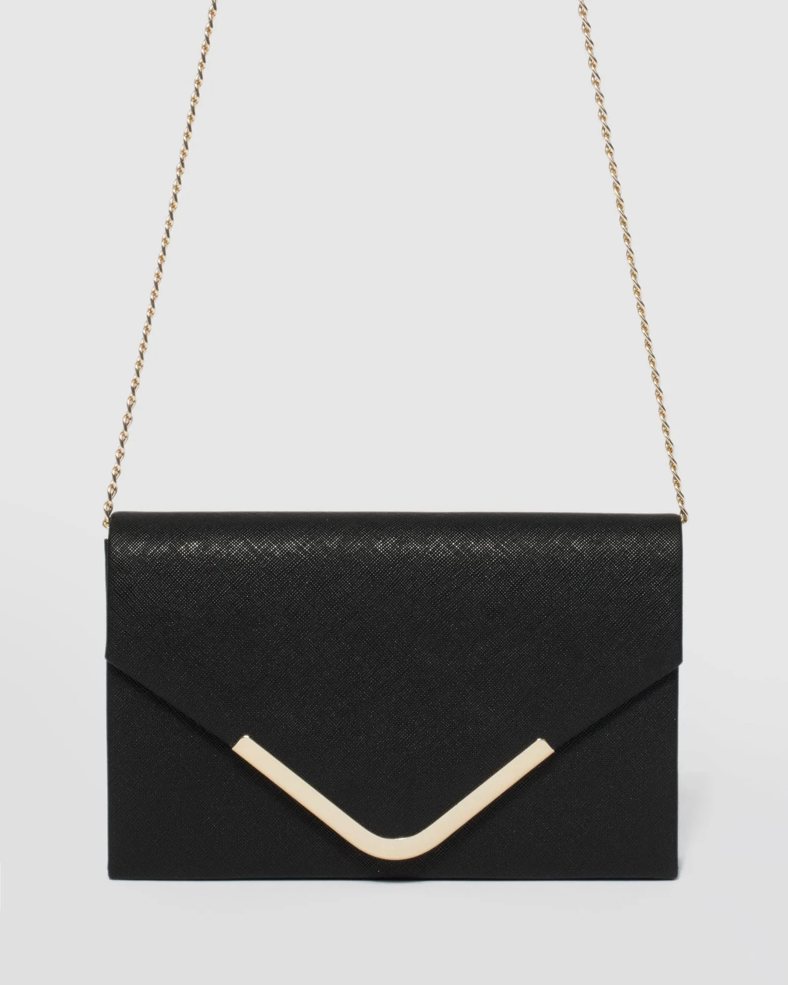 Black Lila Envelope Clutch Bag sold by Collete Hayman