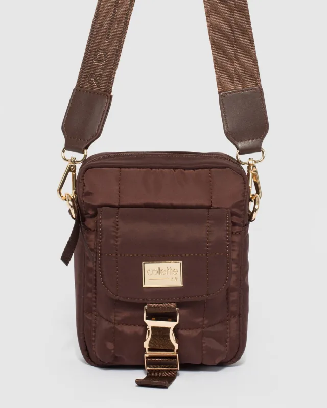 Brown Emma Lock Crossbody Bag sold by Collete Hayman