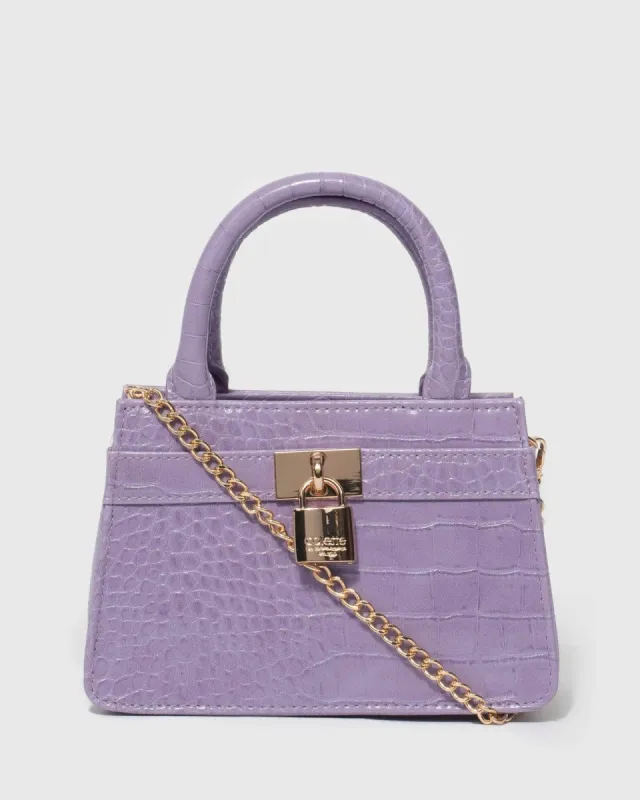 Purple Danica Lock Mini Bag sold by Collete Hayman