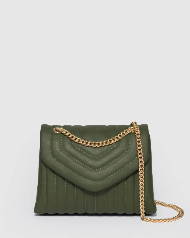 Green Malia Quilt Crossbody Bag sold by Collete Hayman