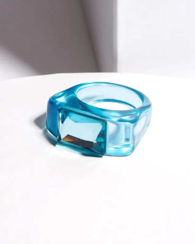 Blue Crystal Acrylic Ring sold by Collete Hayman