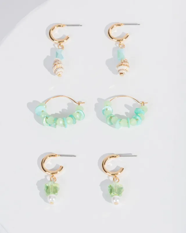 Green Mini Hoop Earring Pack sold by Collete Hayman