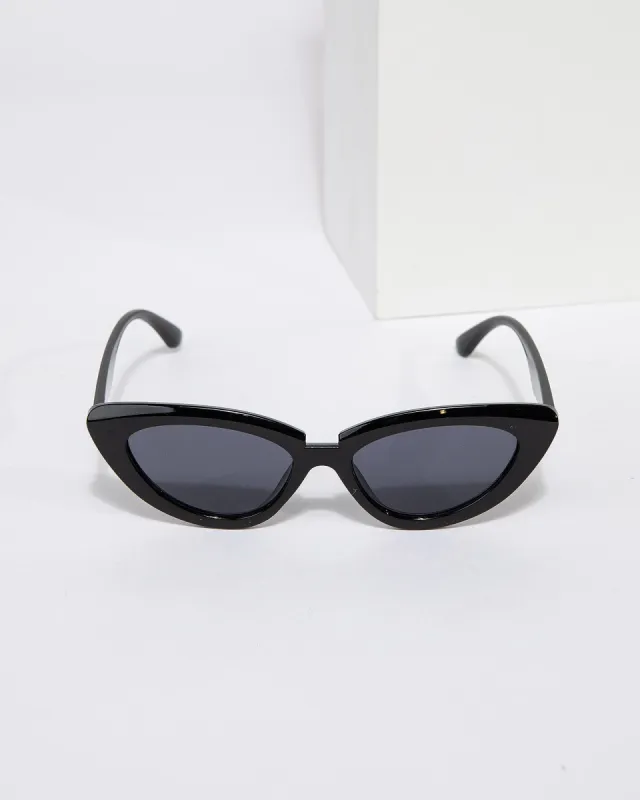 Black Cut-Out Cat-Eye Shape Sunglasses sold by Collete Hayman