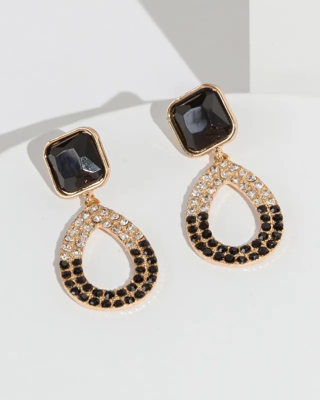 Black Contrast Drop Earrings sold by Collete Hayman
