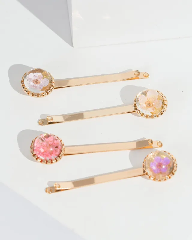 Gold 4 Pack Flower Hair Slides sold by Collete Hayman