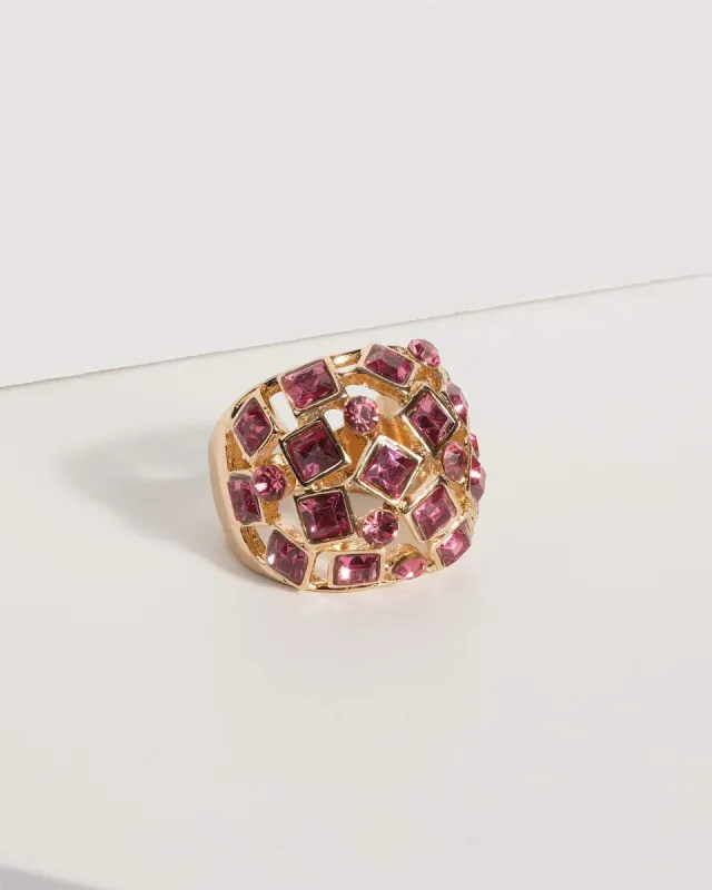 Pink Crystal Encrusted Ring sold by Collete Hayman