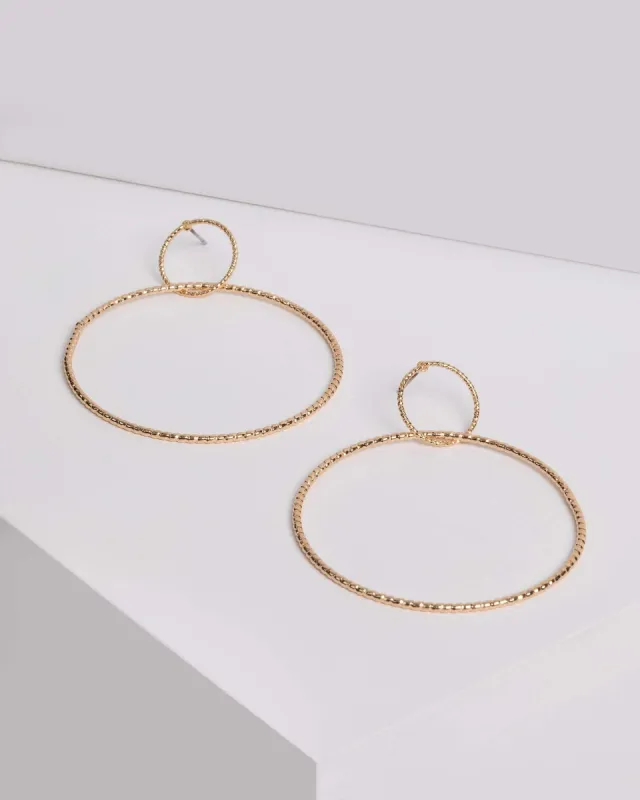 Gold Plated Double Hoop Twisted Earrings sold by Collete Hayman
