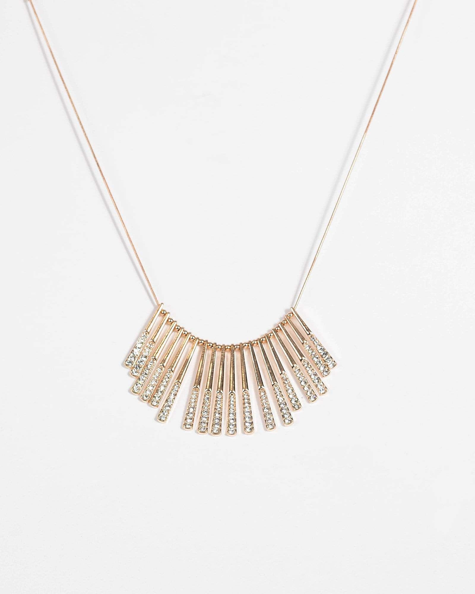 Gold Crystal Bar Necklace sold by Collete Hayman