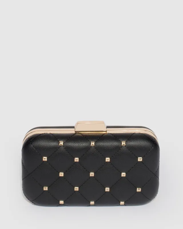 Black Sahar Stud Clutch Bag sold by Collete Hayman
