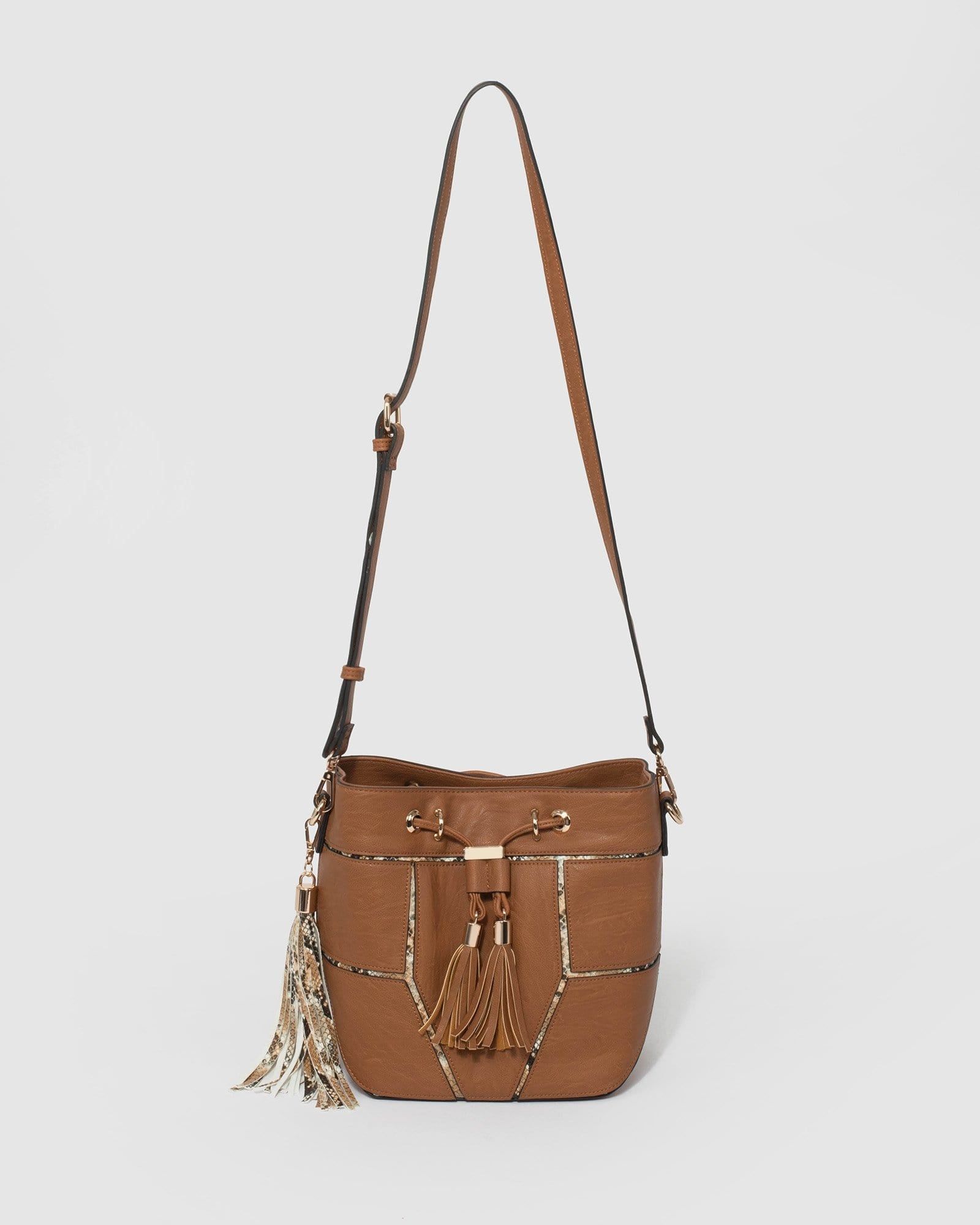 Tan Sadie Drawstring Cross Body Bag sold by Collete Hayman product image thumbnail 4