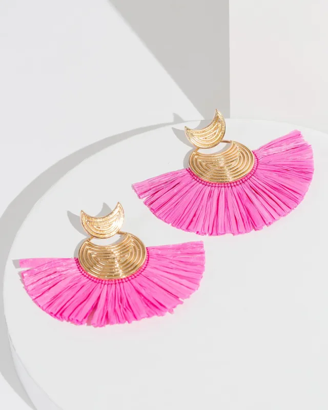 Pink Raffia Earrings sold by Collete Hayman