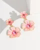 Pink Enamel Flower Crystal Earrings sold by Collete Hayman