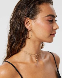 Gold Shiny Plain Hoop Earrings sold by Collete Hayman