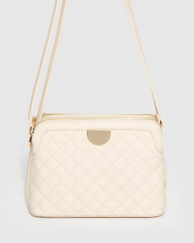 Ivory Joanna Quilt Crossbody Bag sold by Collete Hayman