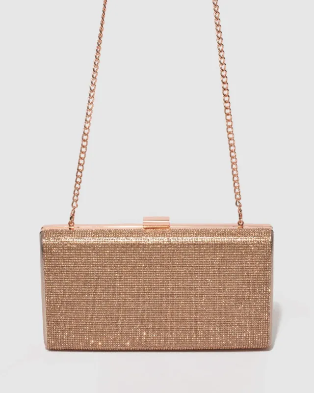 Rose Gold Margot Hardcase Clutch Bag sold by Collete Hayman