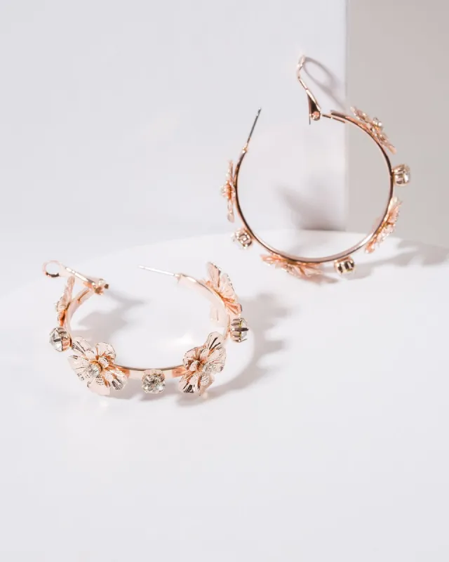 Rose Gold Multi Flower Hoops Earrings sold by Collete Hayman
