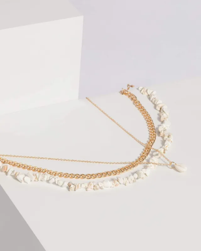 Multi Colour Linked Chain Stone Necklace sold by Collete Hayman