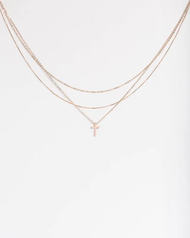 Rose Gold Cross Pendant Necklace sold by Collete Hayman