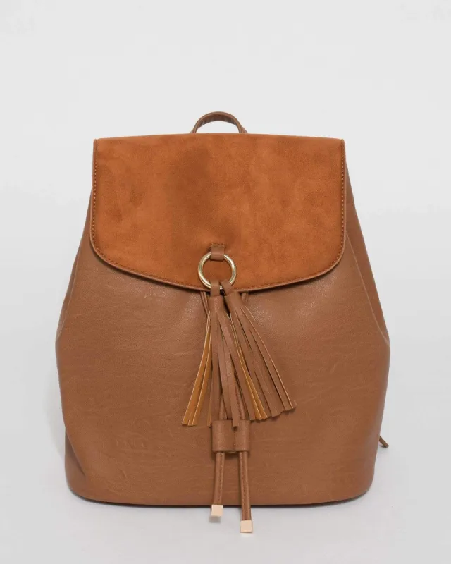 Tan Avalon Backpack made by Collete Hayman