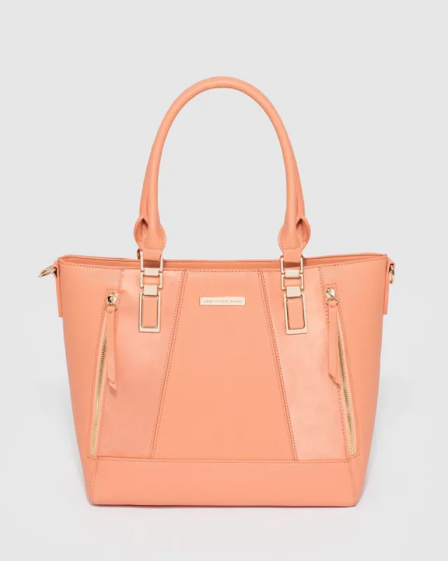 Angie Orange Panel Tote sold by Collete Hayman