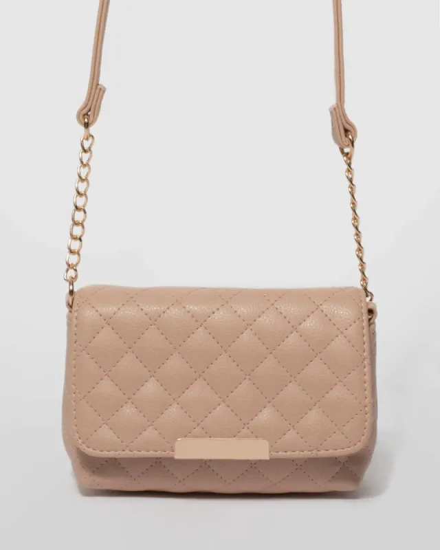 Natural Tasha Quilt Crossbody Bag sold by Collete Hayman