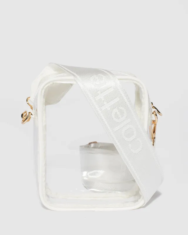 White Nia Zip Crossbody Bag sold by Collete Hayman