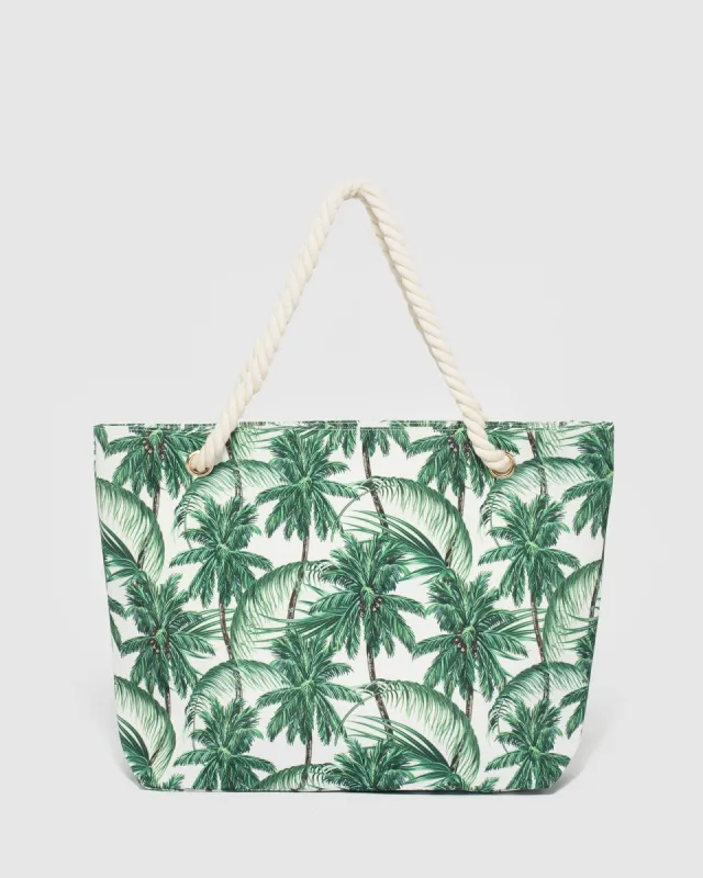 Palm Tree Print Large Summer Beach Bag sold by Collete Hayman