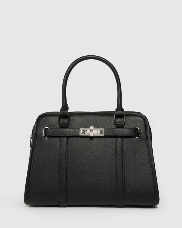 Black Lynne Webbing Tote Bag sold by Collete Hayman