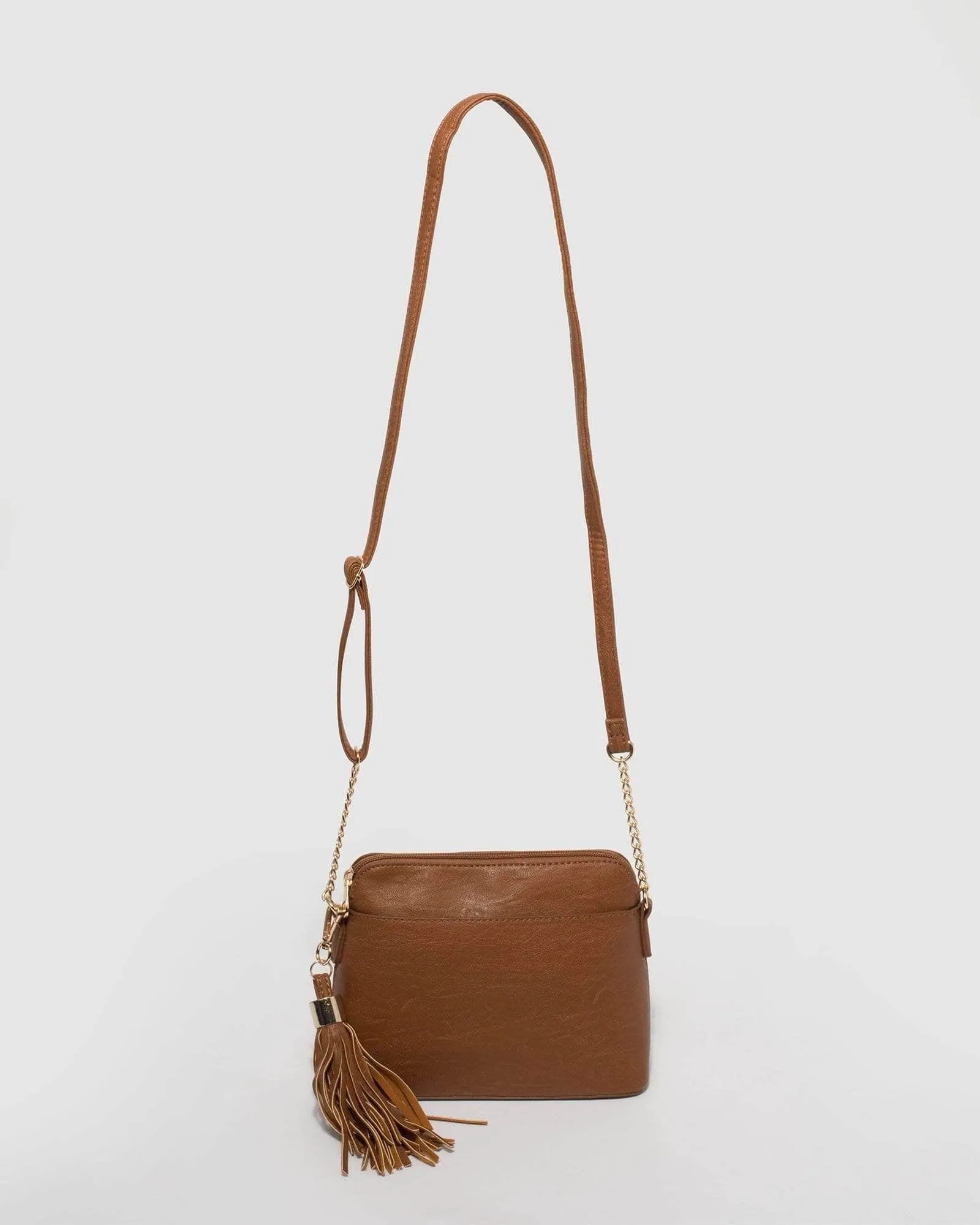 Tan Karen Tassel Crossbody Bag sold by Collete Hayman product image thumbnail 5