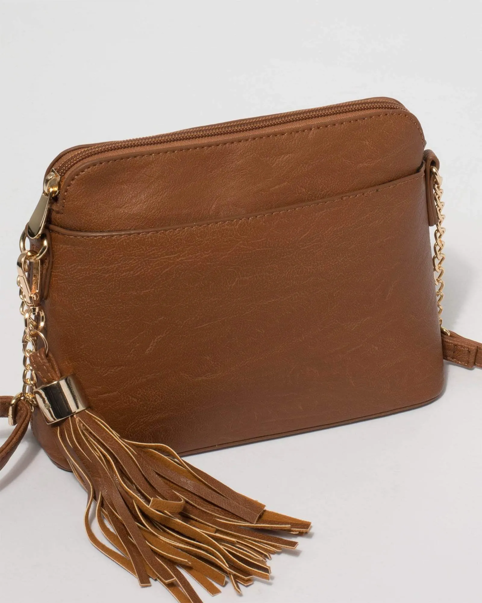 Tan Karen Tassel Crossbody Bag sold by Collete Hayman product image thumbnail 3