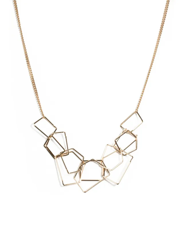 Gold Tone Mix Metal Link Statement Necklace sold by Collete Hayman