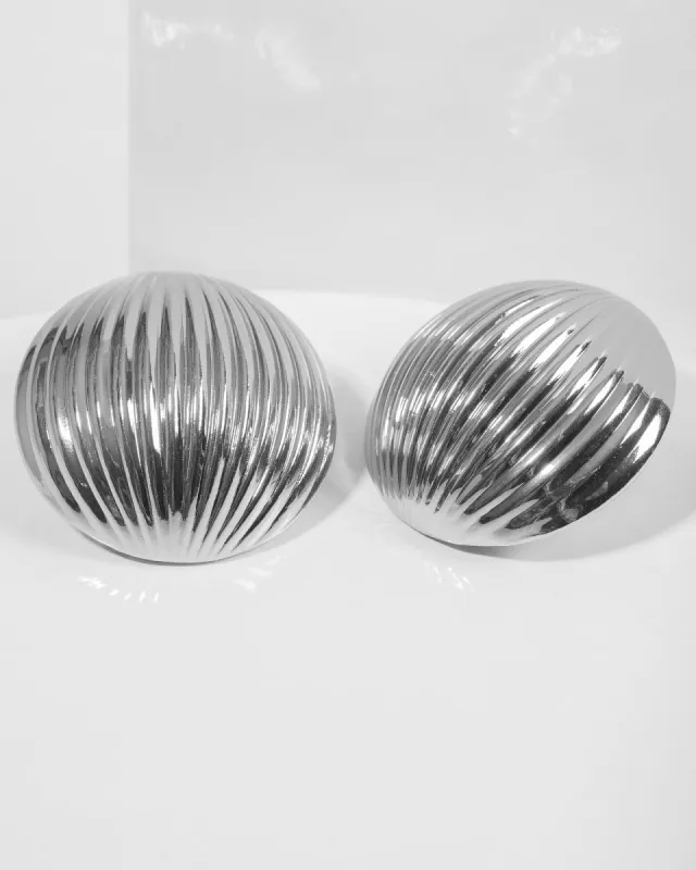 Silver Textured Dome Stud Earrings sold by Collete Hayman