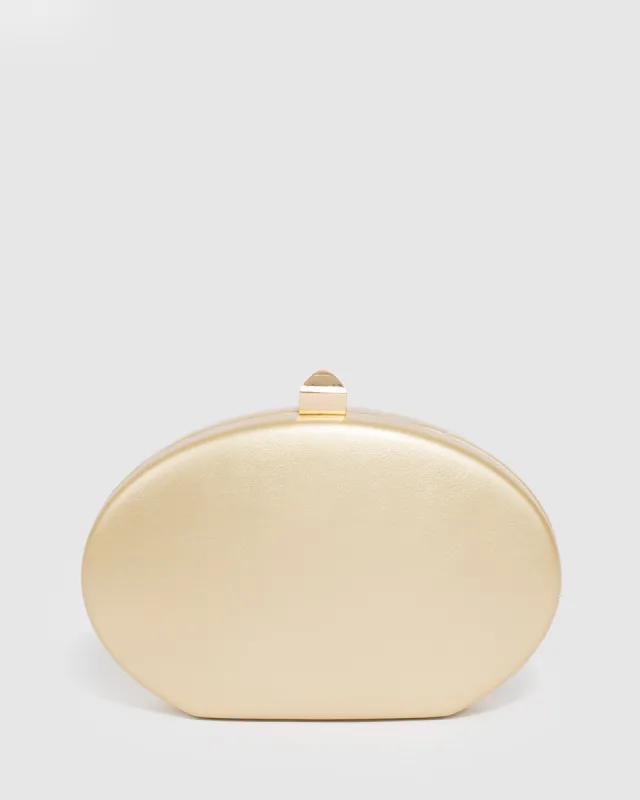 Gold Gracie Hardcase Clutch Bag sold by Collete Hayman