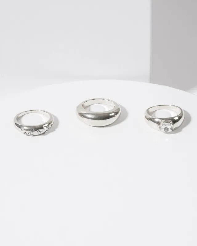 Silver Crystal Thick Ring Pack sold by Collete Hayman