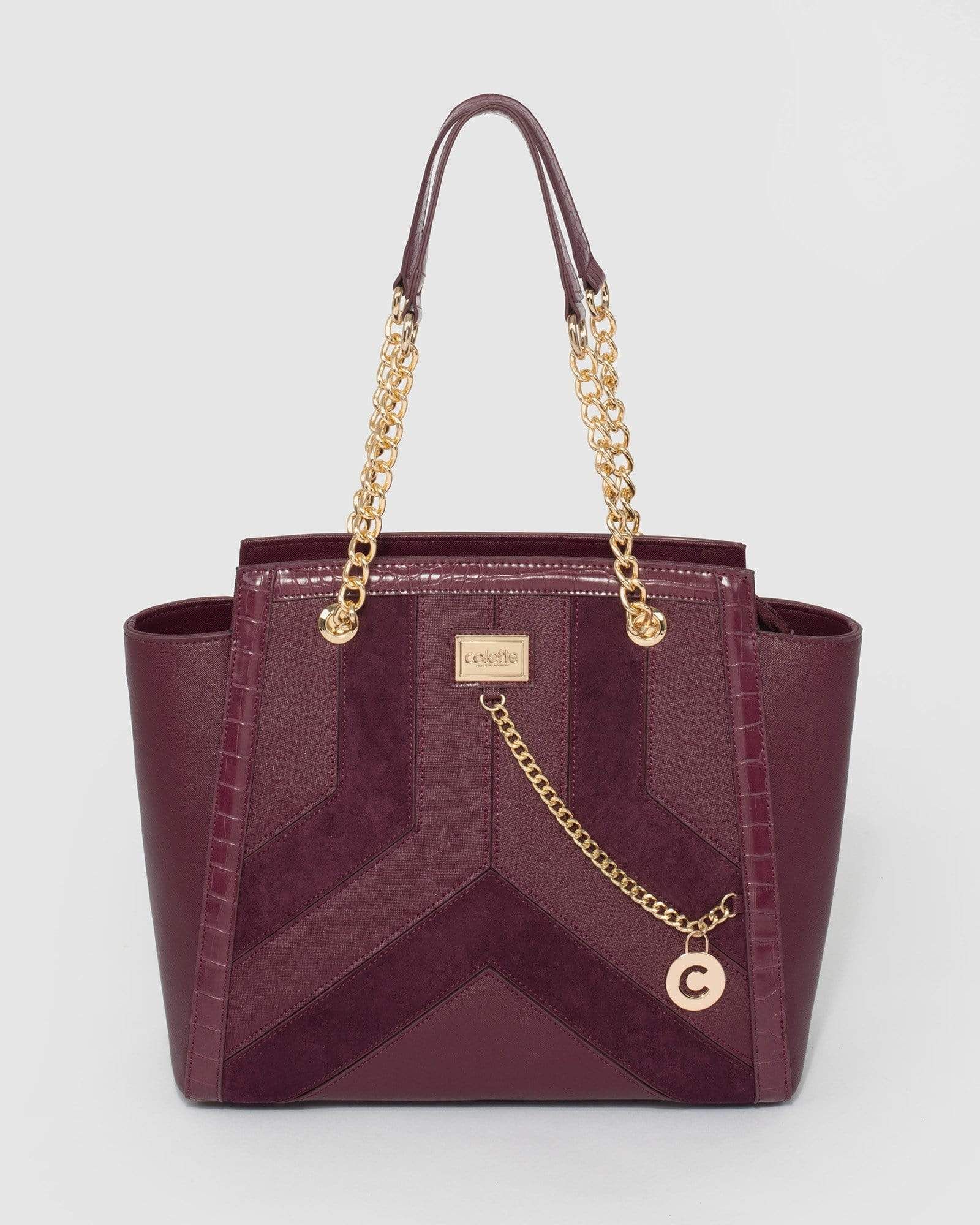 Plum Keily Chain Tote Bag sold by Collete Hayman