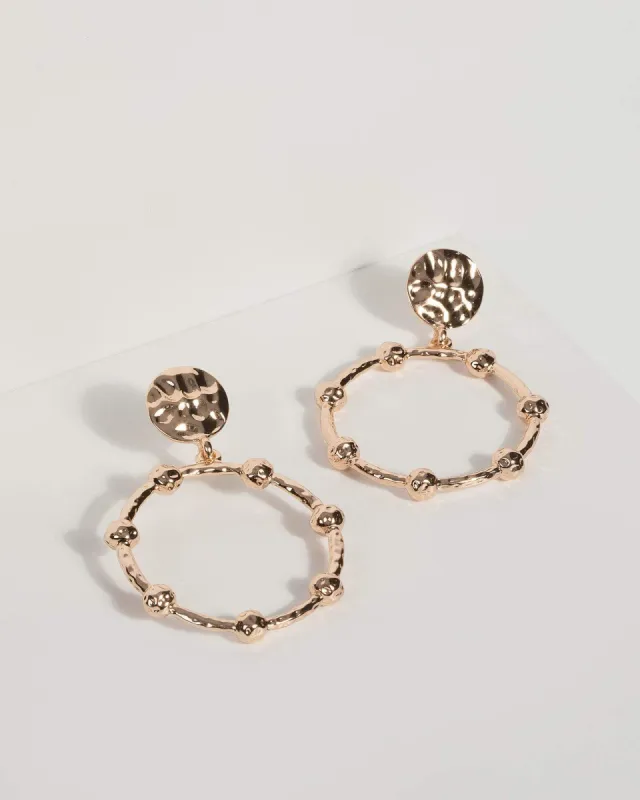 Gold Organic Drop Beaded Earrings sold by Collete Hayman