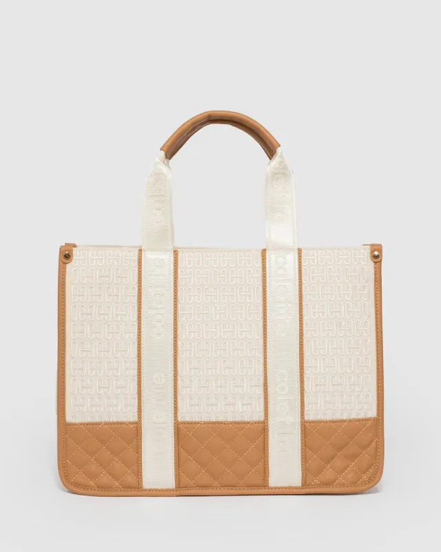 Wyomia Oversized Cream Tote Bag sold by Collete Hayman