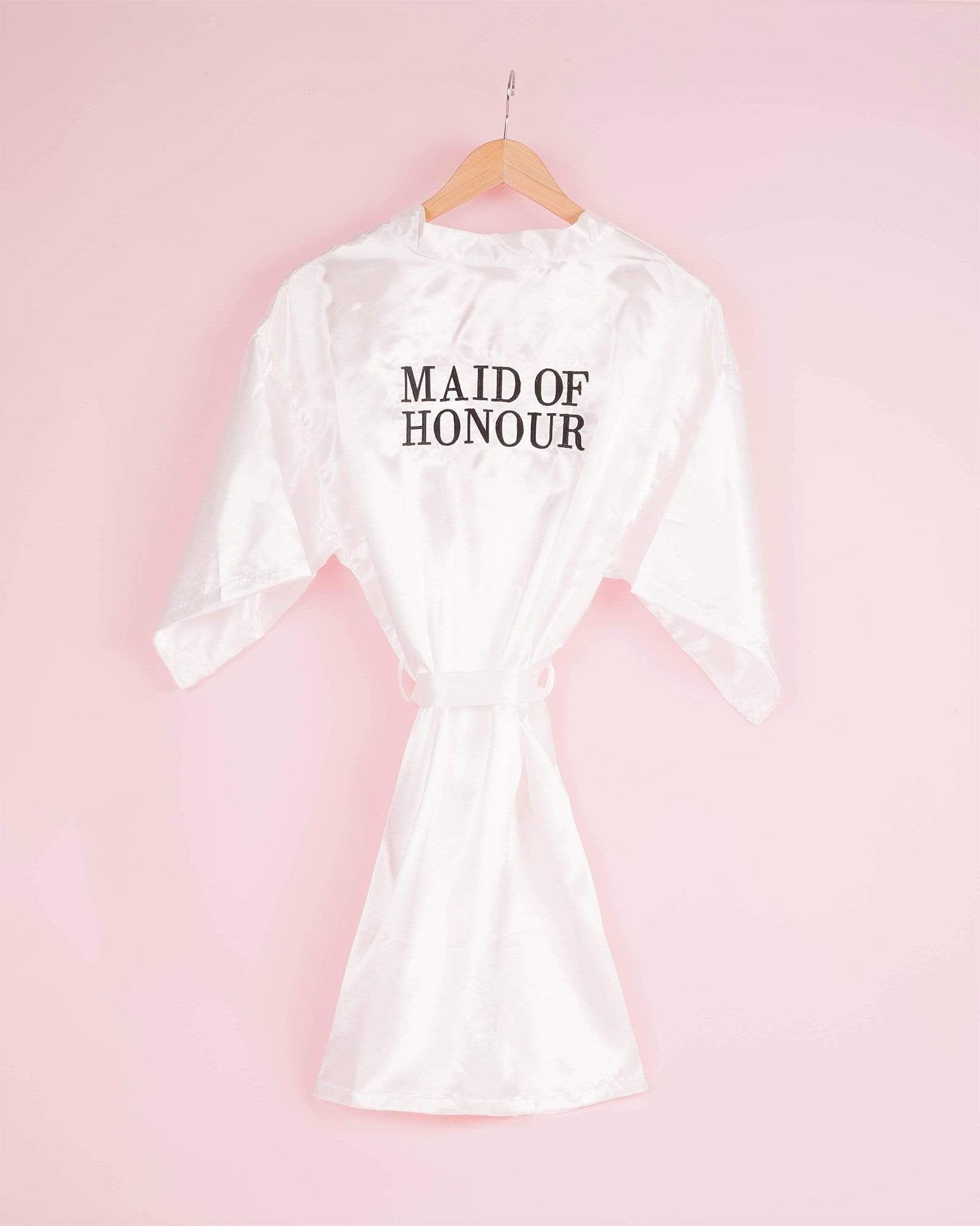 Maid Of Honour White Satin Embroidery Robe - Small/Medium sold by Collete Hayman