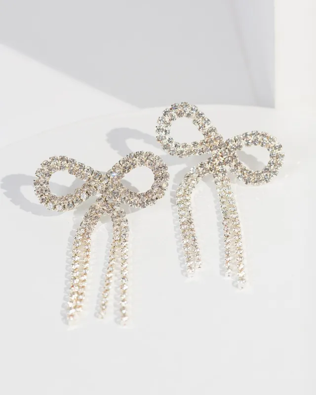 Silver Cup Chain Bow Earrings sold by Collete Hayman