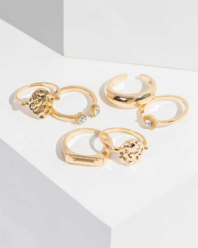 Gold Textured Metal Ring Pack sold by Collete Hayman