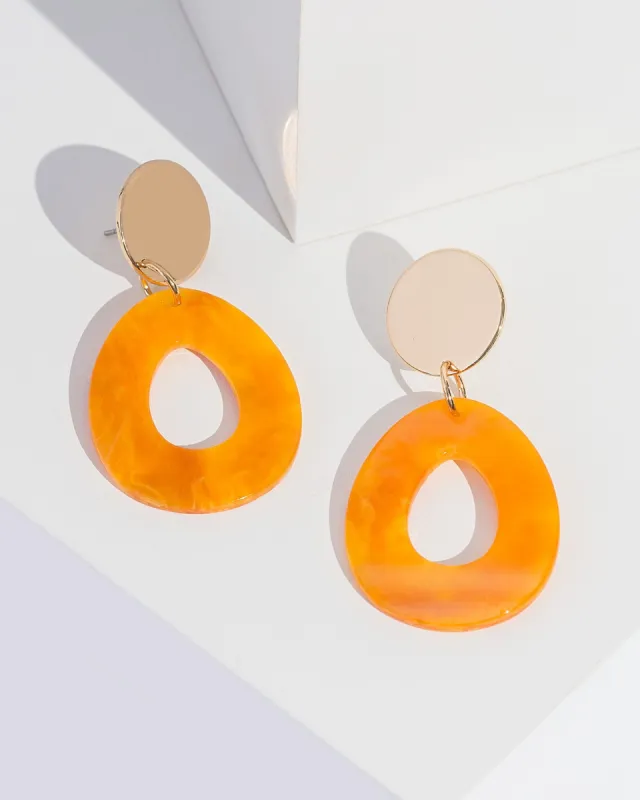 Yellow Acrylic Detail Drop Earrings sold by Collete Hayman