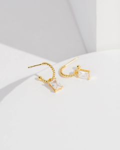 Crystal Rectangle Drop Earrings sold by Collete Hayman