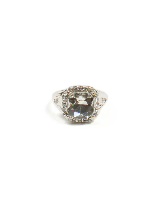 Silver Pave Edge Stone Ring - Medium sold by Collete Hayman