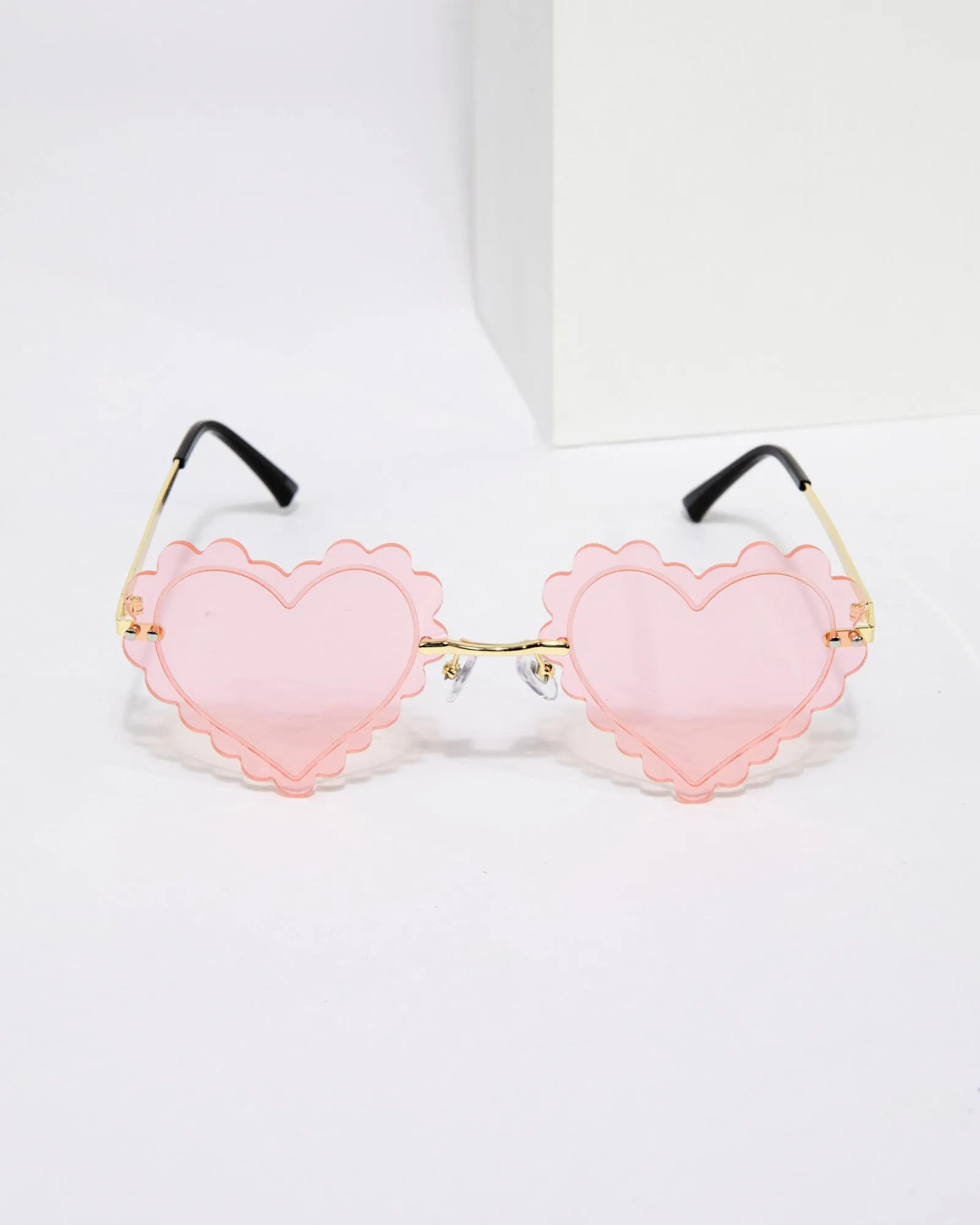 Pink Wave Shape Love Heart Sunglasses sold by Collete Hayman