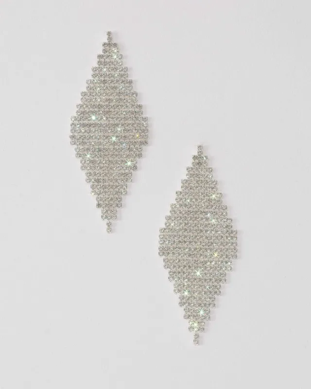Silver Diamante Mesh Drop Earrings sold by Collete Hayman